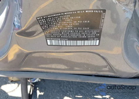 2022 Volkswagen Tiguan 2.0T S z USA, uszkodzony, nr VIN 3VV1B7AX4NM123244